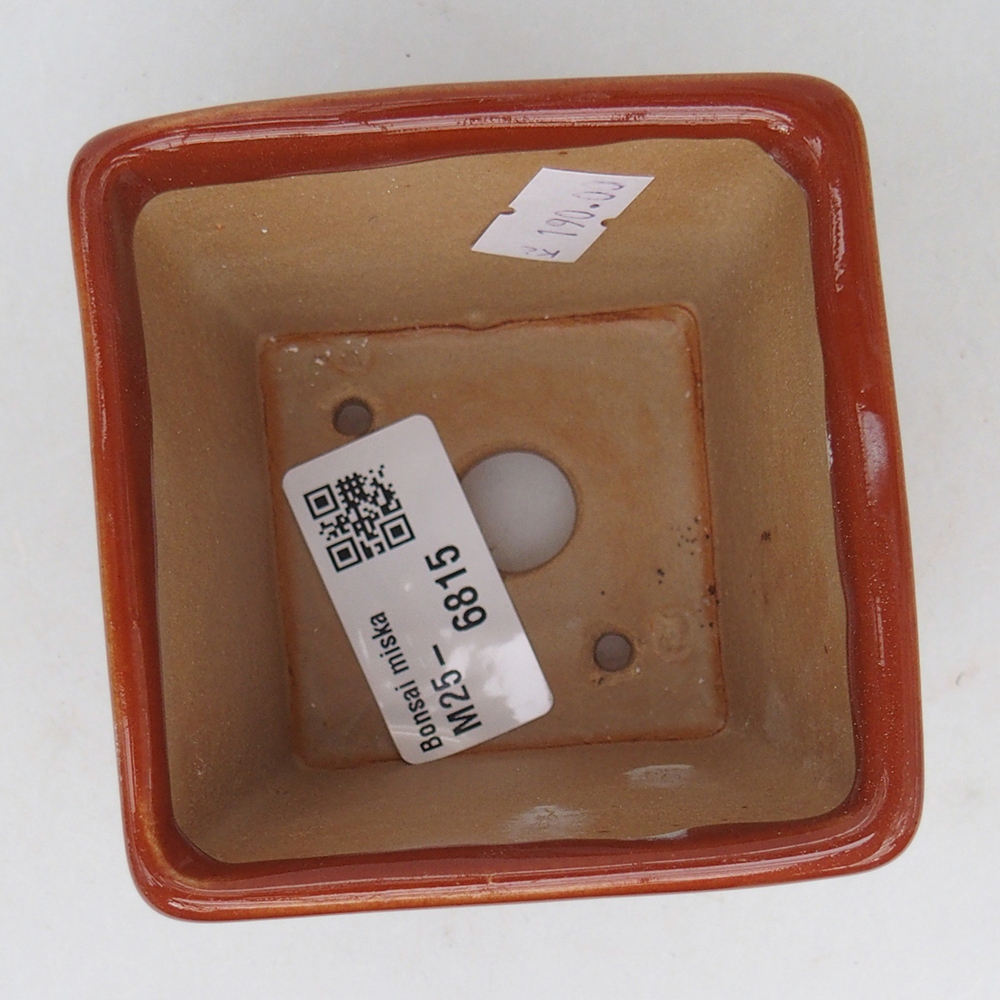 Bol à bonsaï en céramique 7,5 x 7,5 x 7 cm, brun
