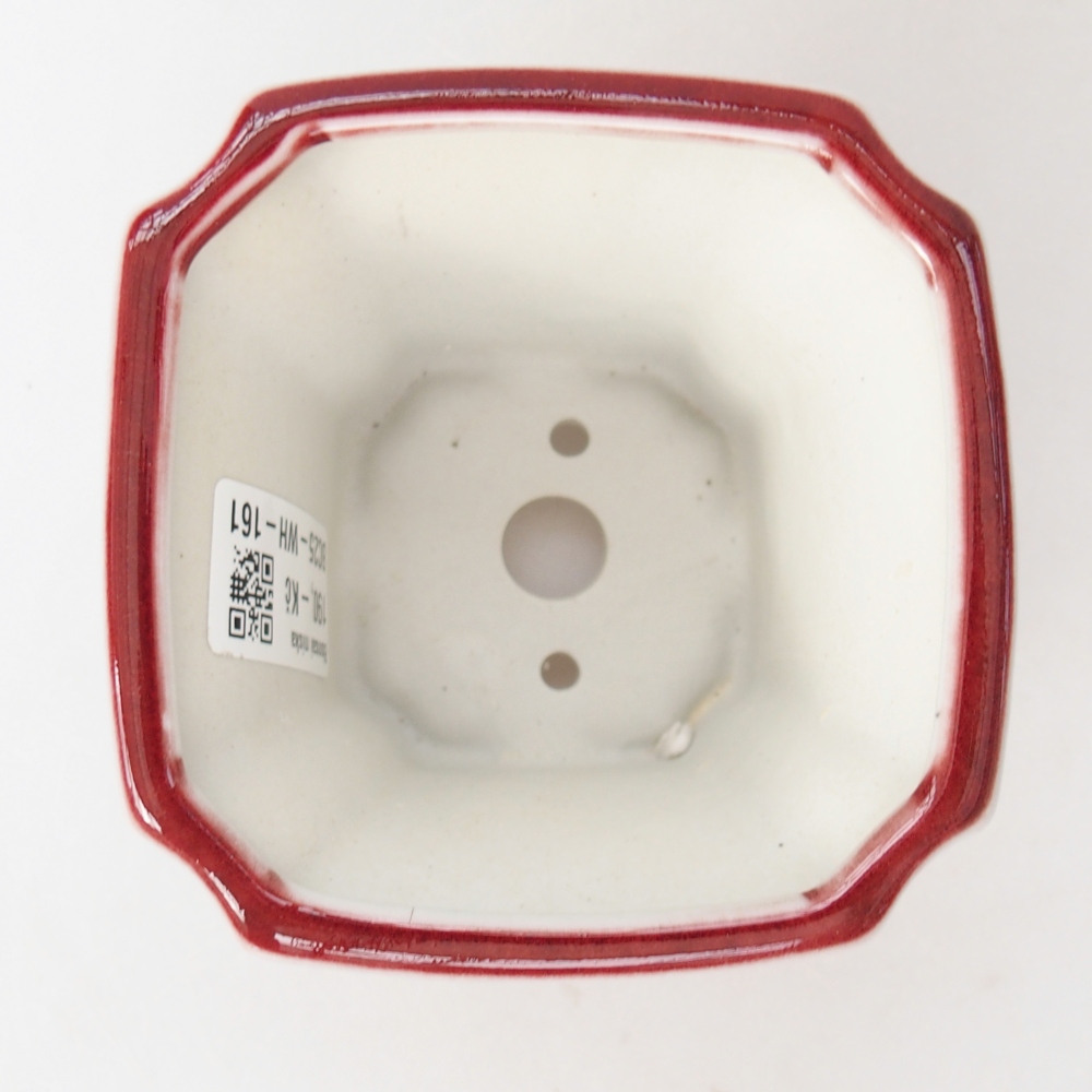 Bol à bonsaï en céramique 10 x 10 x 7 cm, couleur rouge