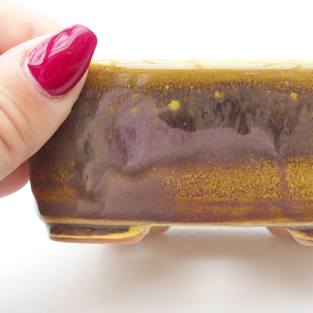 Bol à bonsaï en céramique 11 x 9,5 x 4,5 cm, jaune