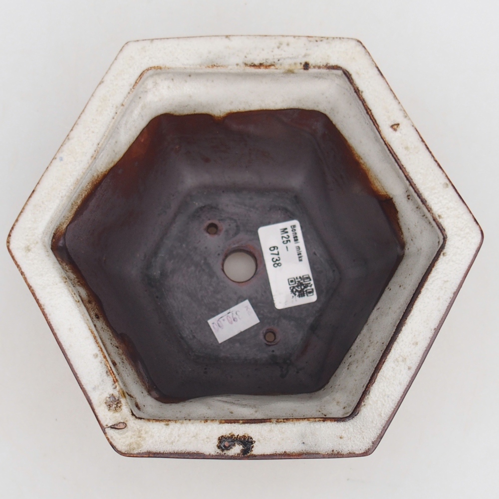 Bol à bonsaï en céramique 18,5 x 16,5 x 9 cm, blanc