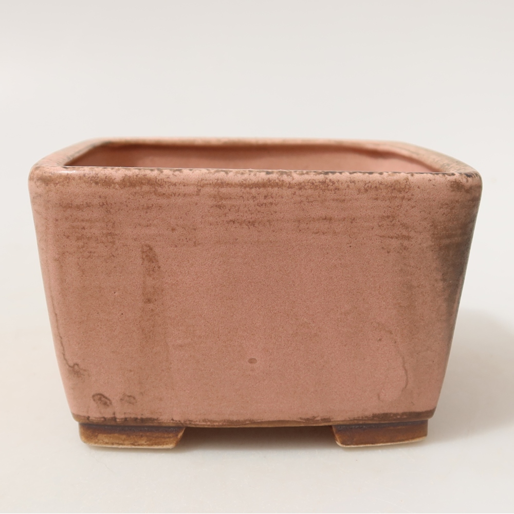 Bol à bonsaï en céramique 10,5 x 10,5 x 7 cm, rose
