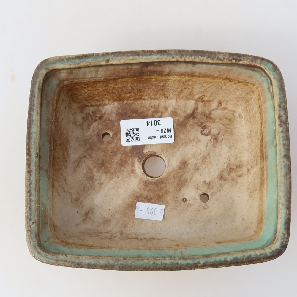 Bol à bonsaï en céramique 17,5 x 14,5 x 5 cm, brun
