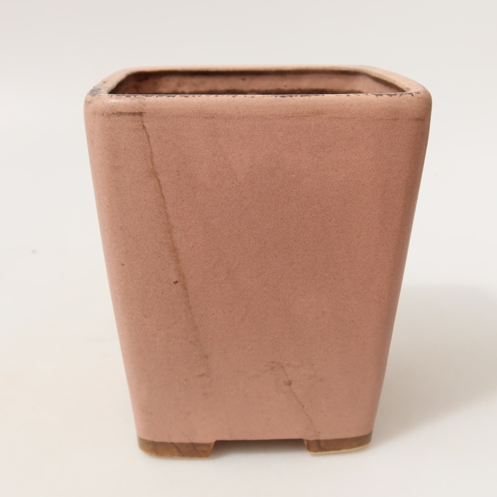 Pot à bonsaï en céramique 10,5 x 10,5 x 12 cm, couleur rose