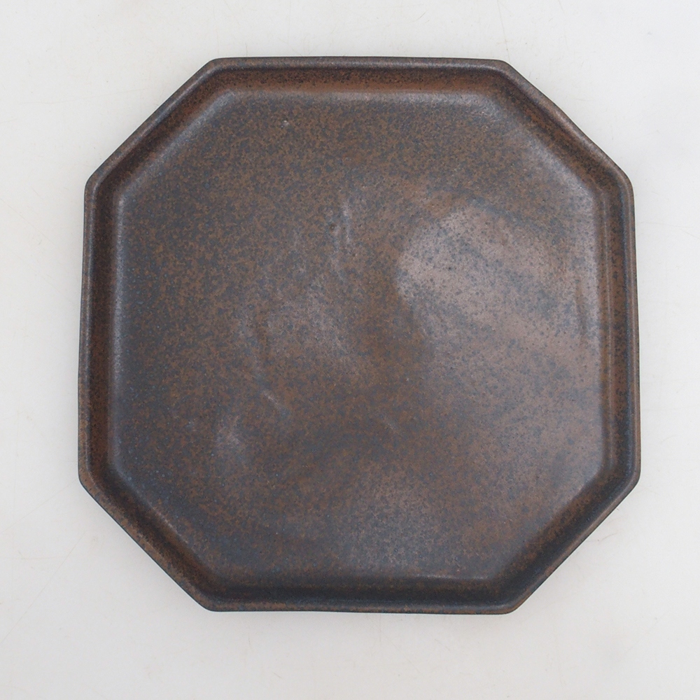 Bol en céramique H14 - 18 x 18 x 1 cm - brun