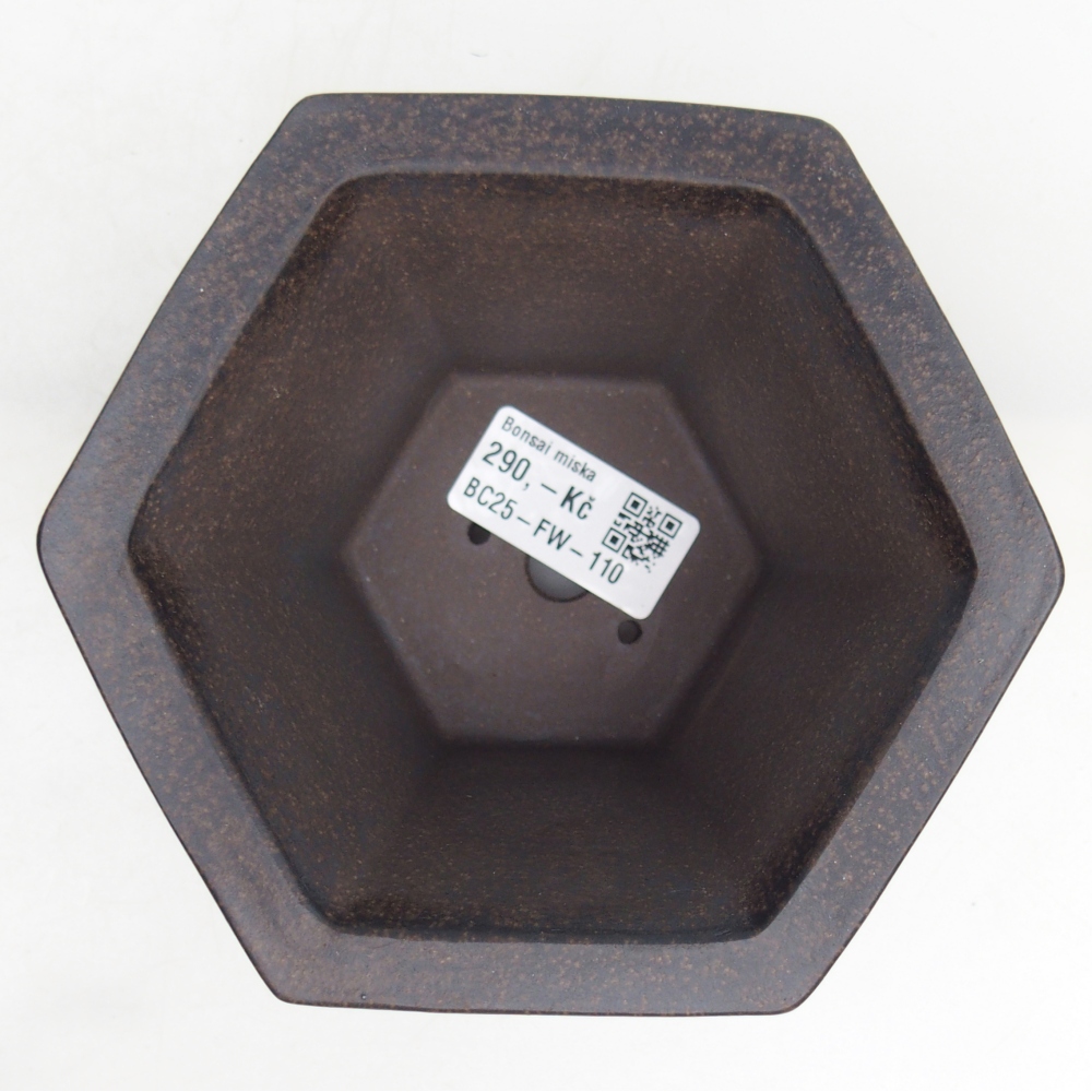 Bol à bonsaï en céramique 13,5 x 12 x 8 cm, couleur ocre brunâtre