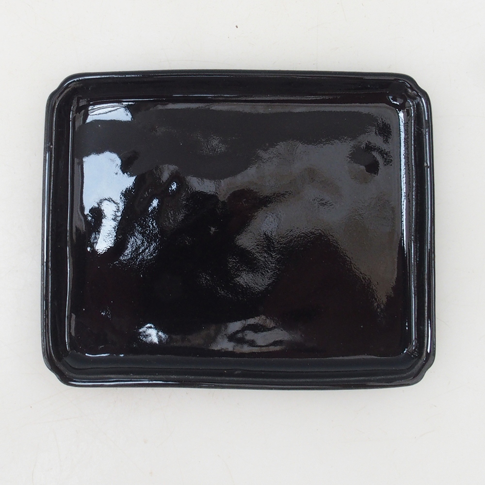 Plateau rectangulaire pour bonsaïs D5-M - 12,5 x 10,5 x 1 cm - noir