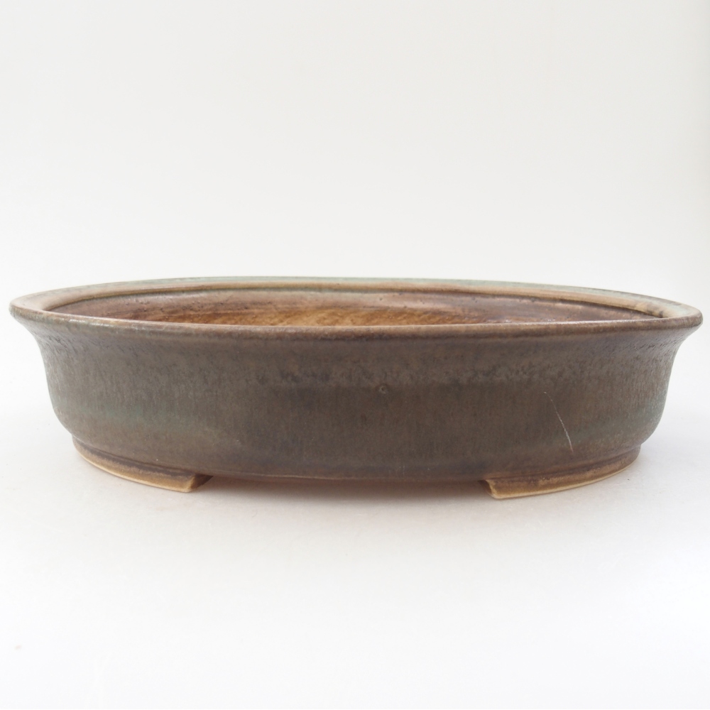 Bol à bonsaï en céramique 26,5 x 23,5 x 5,5 cm, vert