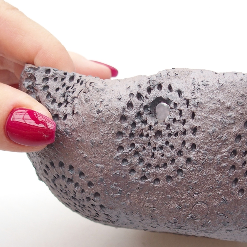 Coquille en céramique 14 x 12 x 6,5 cm , couleur métallique