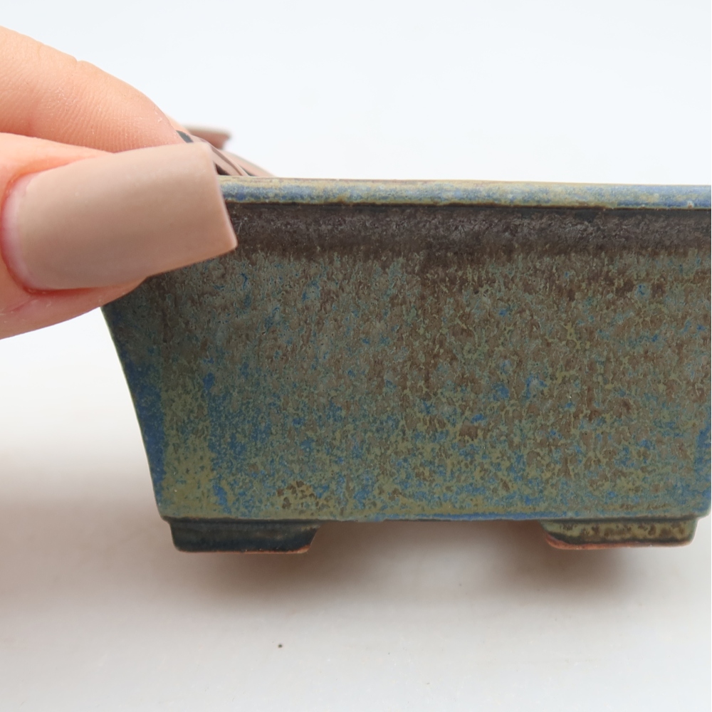 Bol à bonsaï en céramique 8,5 x 6 x 4 cm, couleur bleu
