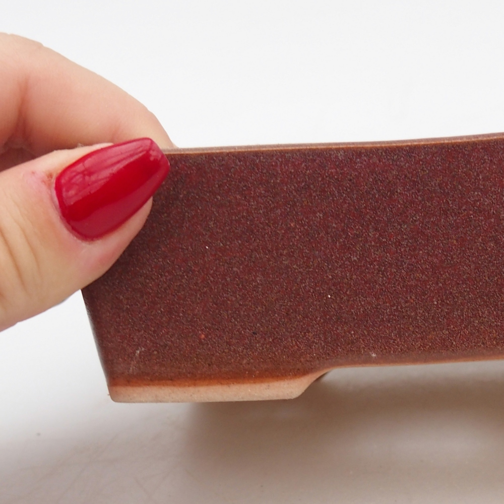 Bol à bonsaï en céramique 11,5 x 9,5 x 6 cm, couleur bordeaux