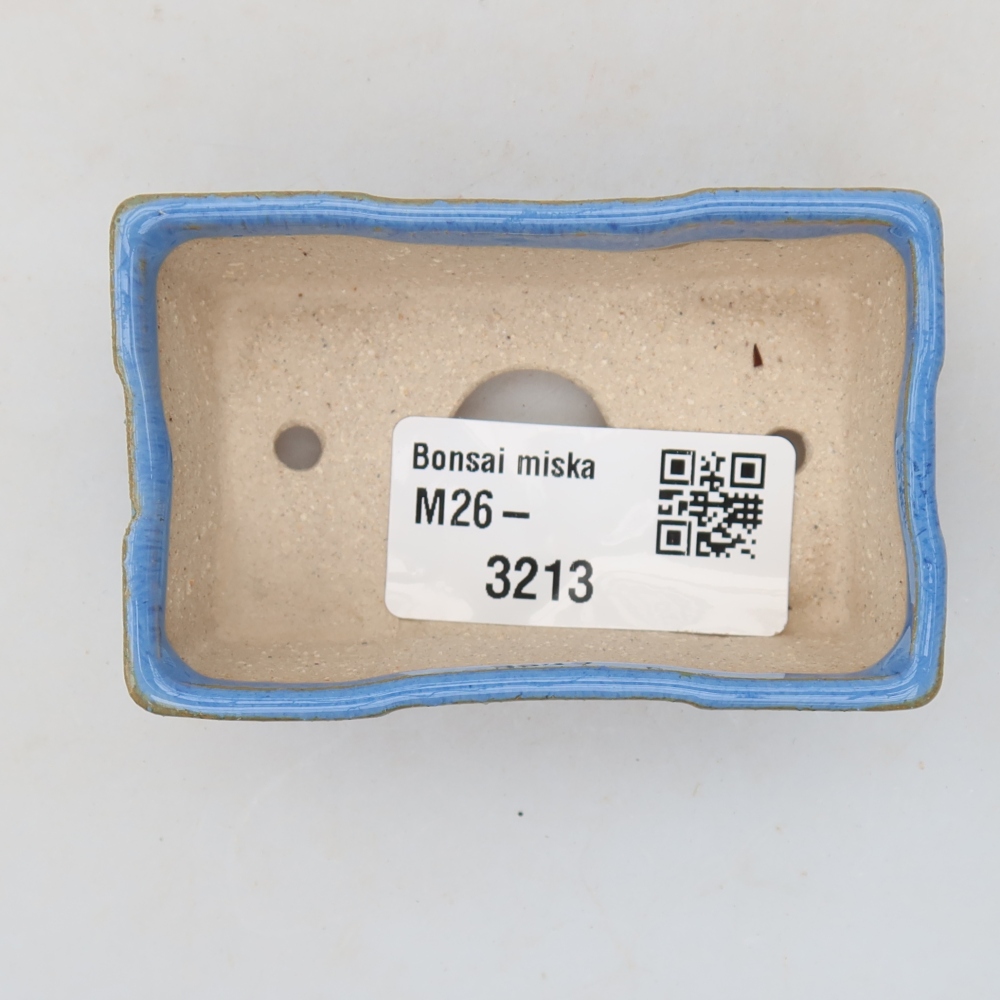 Pot à bonsaï en céramique 7 x 4,5 x 2,5 cm, couleur bleue