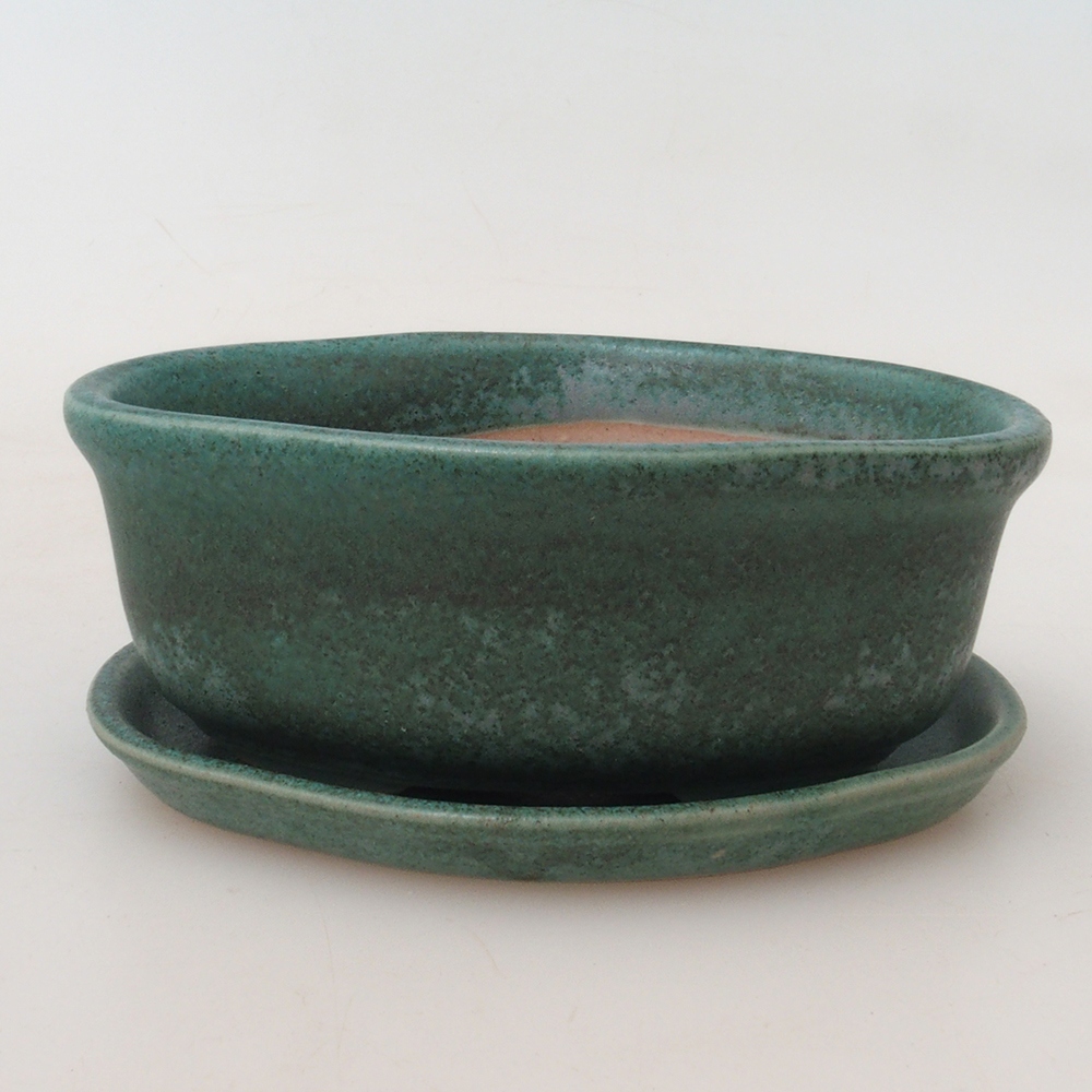 Bol bonsaï + soucoupe H05 - 11 x 8 x 4 cm - vert