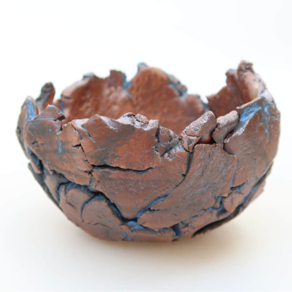 Coquille en céramique 10,5 x 10 x 7,5 cm, couleur bleue