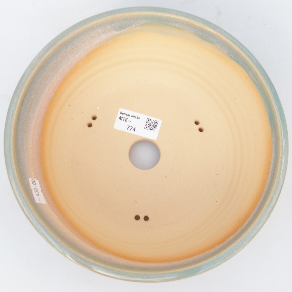 Bol à bonsaï en céramique 21 x 21 x 8 cm, vert-brun