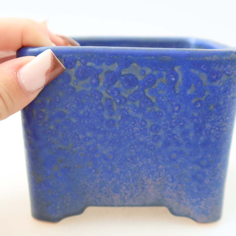 Bol à bonsaï en céramique 10 x 10 x 8 cm, couleur bleu