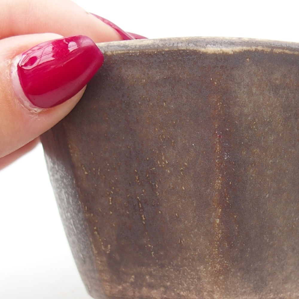 Bol à bonsaï en céramique 8,5 x 8,5 x 6 cm, brun