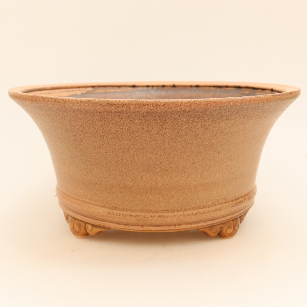 Pot à bonsaï en céramique 24,5 x 24,5 x 11 cm, couleur rose