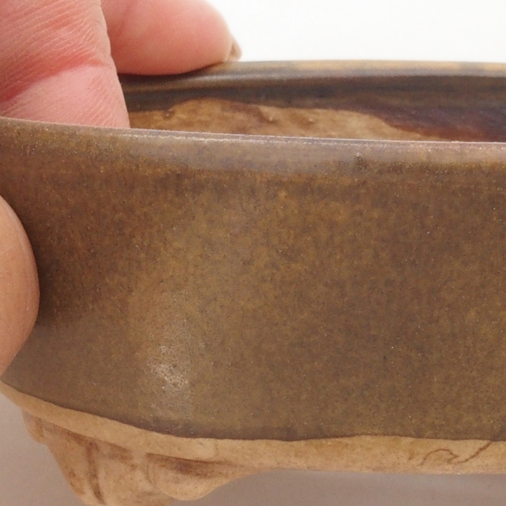 Bol à bonsaï en céramique 10 x 8,5 x 4 cm, brun