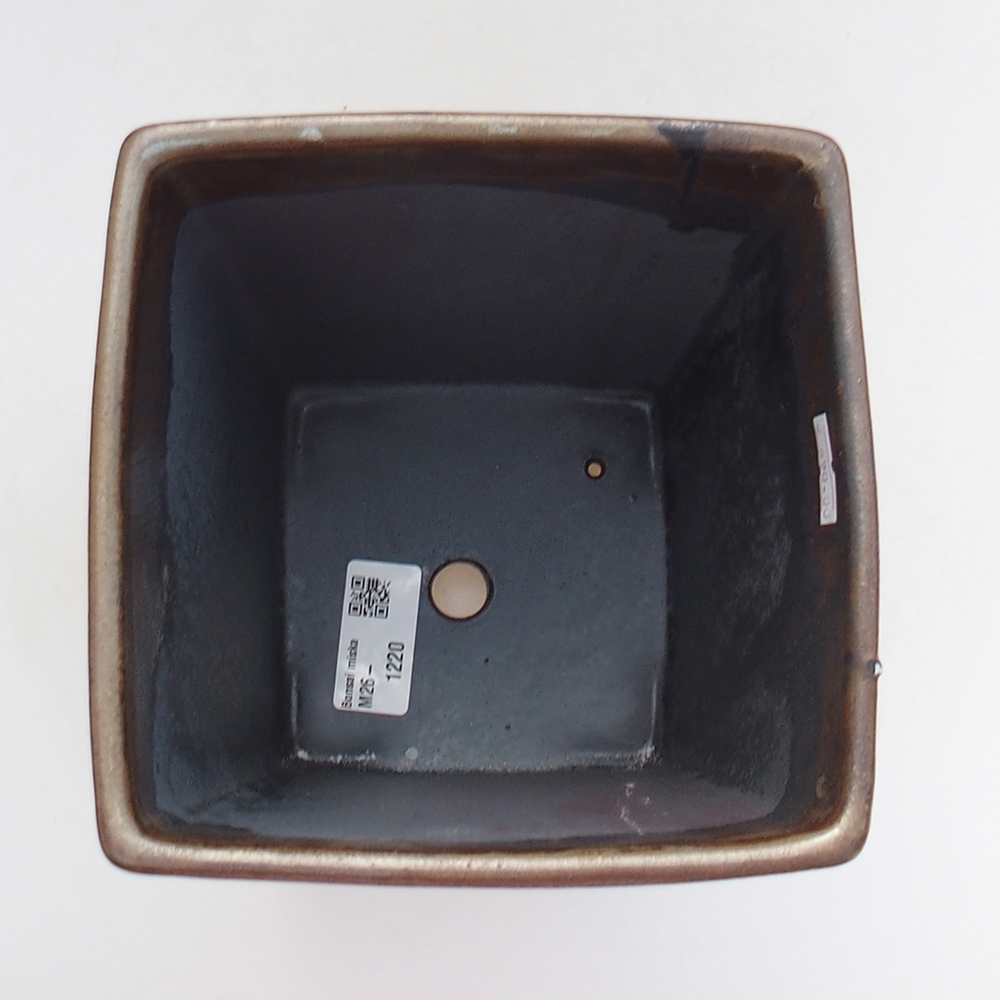Bol à bonsaï en céramique 15 x 15 x 19 cm, brun