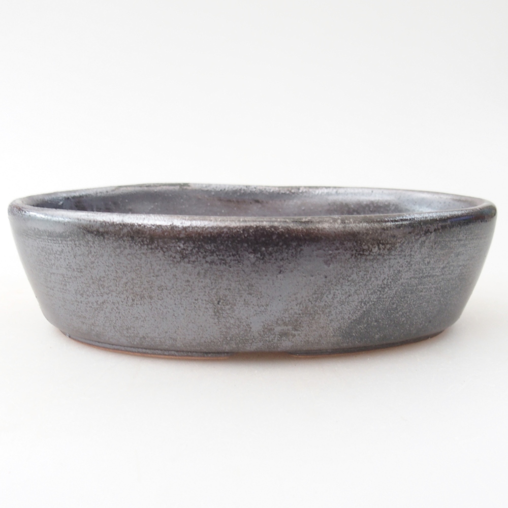 Bol à bonsaï en céramique 15 x 9,5 x 4 cm, couleur métal