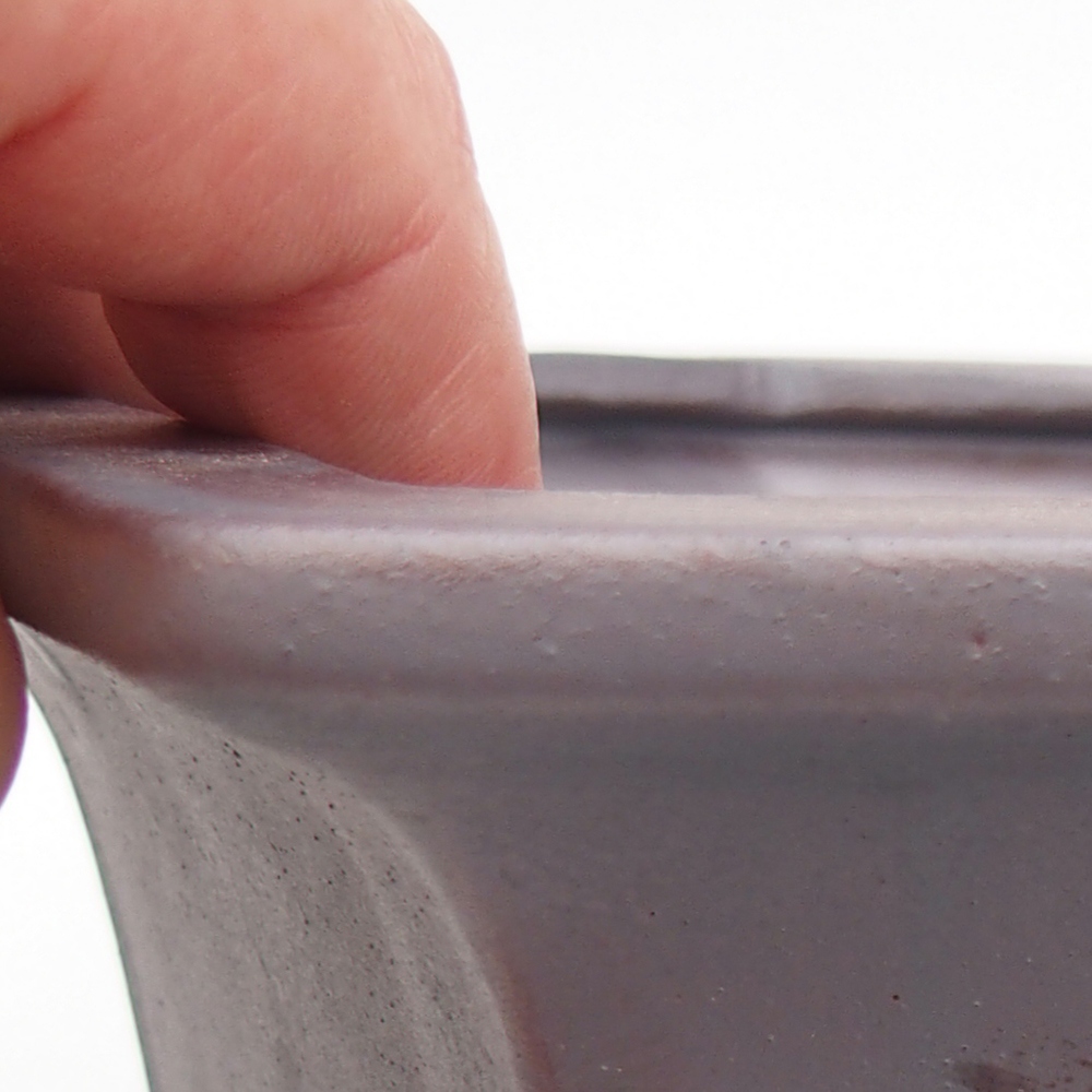 Bol à bonsaï en céramique 18 x 16 x 9 cm, couleur métal