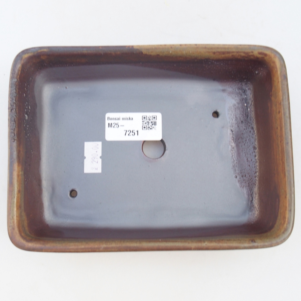 Bol à bonsaï en céramique 18,5 x 13,5 x 3,5 cm, brun