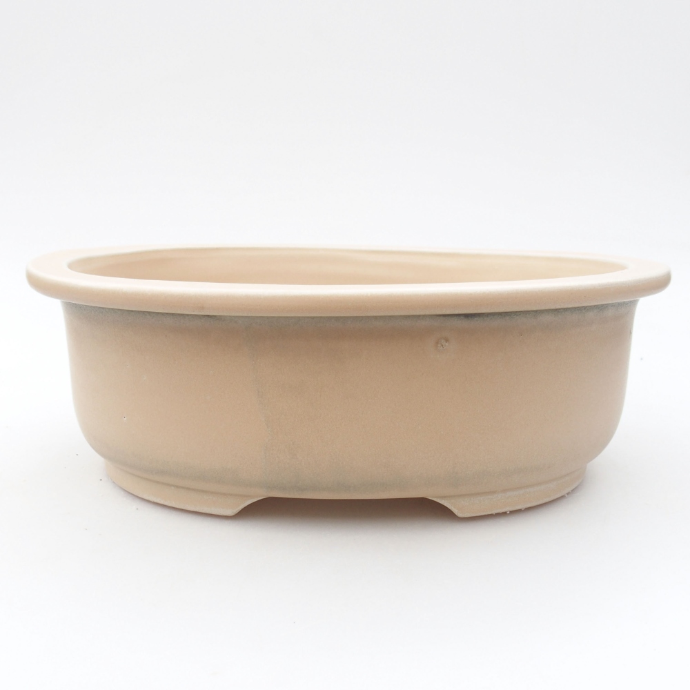 Bol à bonsaï en céramique 23 x 19,5 x 7 cm, couleur beige
