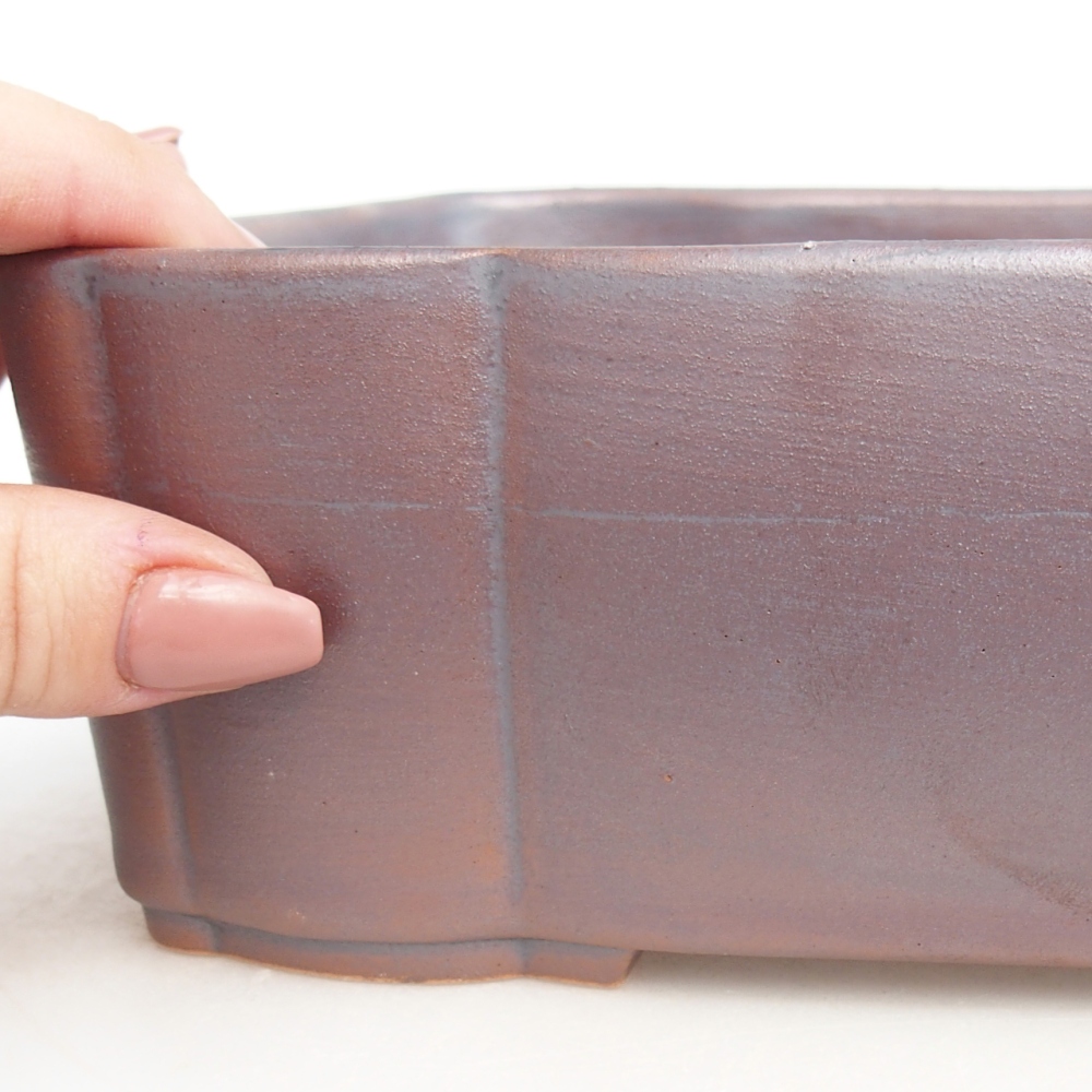 Bol à bonsaï en céramique 21 x 17 x 7 cm, couleur métal