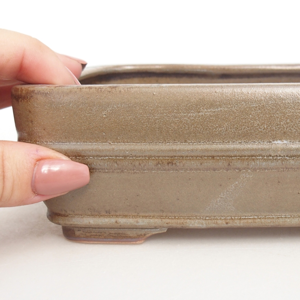 Bol à bonsaï en céramique 16,5 x 12 x 5,5 cm, bleu-gris