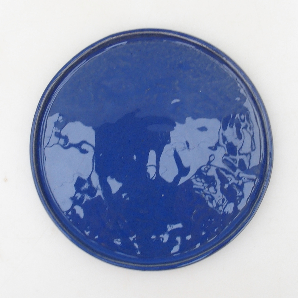 Récipient rond pour bonsaïs D7-S - 16 x 16 x 1 cm - bleu