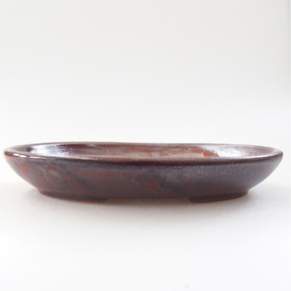 Bol à bonsaï en céramique 15,5 x 11 x 2,5 cm, rouge métallique