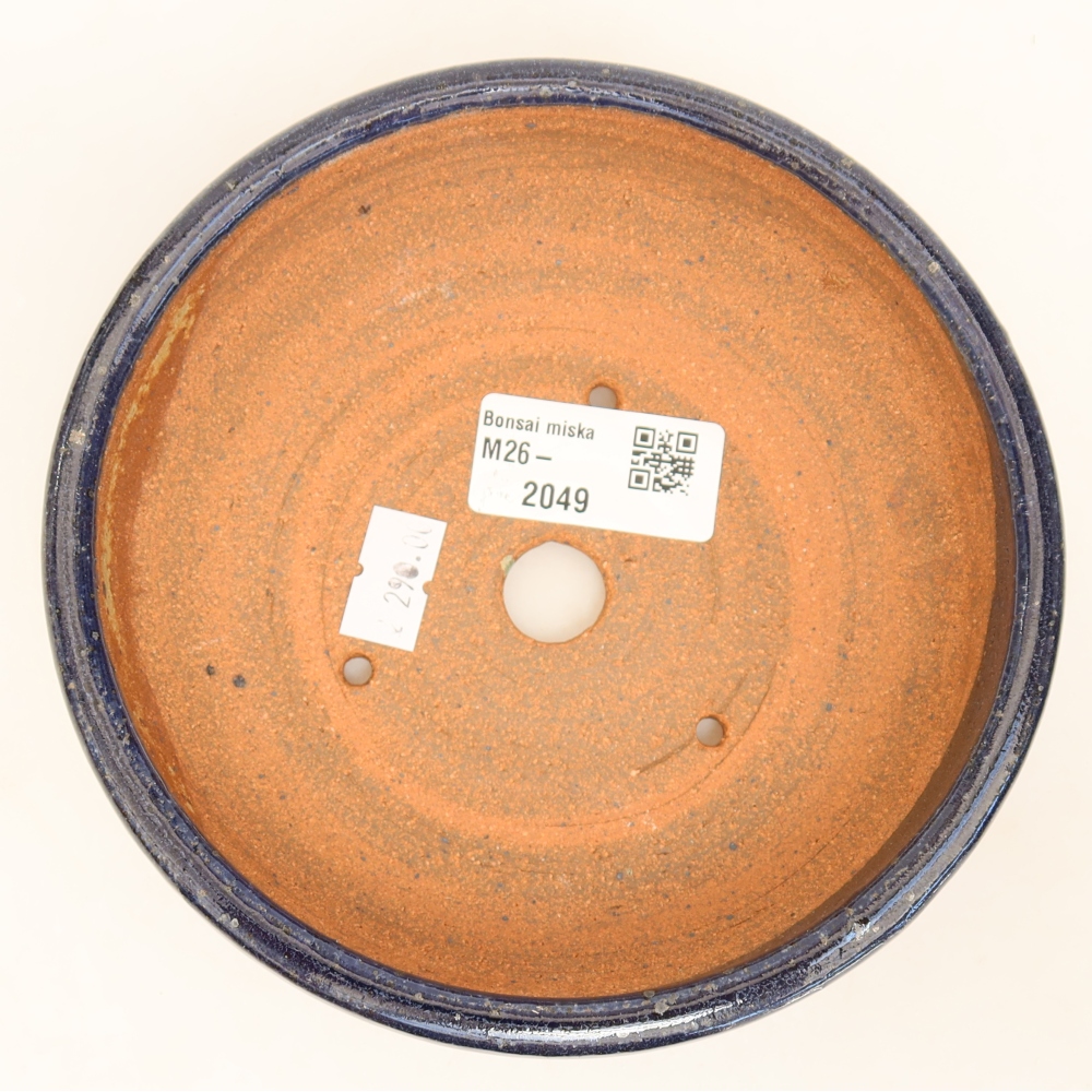 Pot à bonsaï en céramique 14,5 x 14,5 x 4,5 cm, couleur bleue