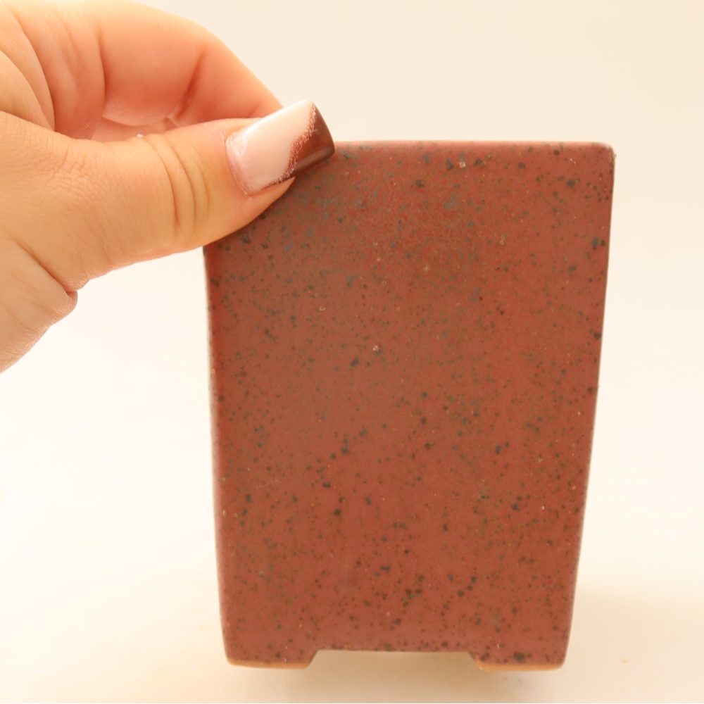 Pot à bonsaï en céramique 7,5 x 7,5 x 10 cm, couleur rose