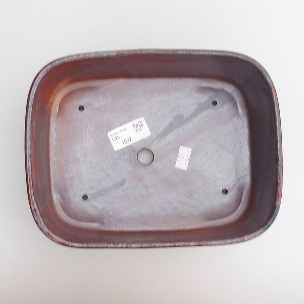 Bol à bonsaï en céramique 23 x 17 x 7,5 cm, couleur rouge