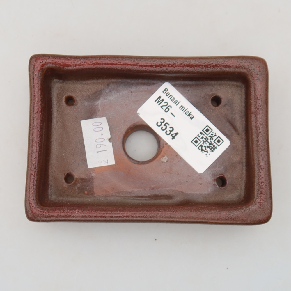 Pot à bonsaï en céramique 10 x 7 x 2 cm, couleur bordeaux