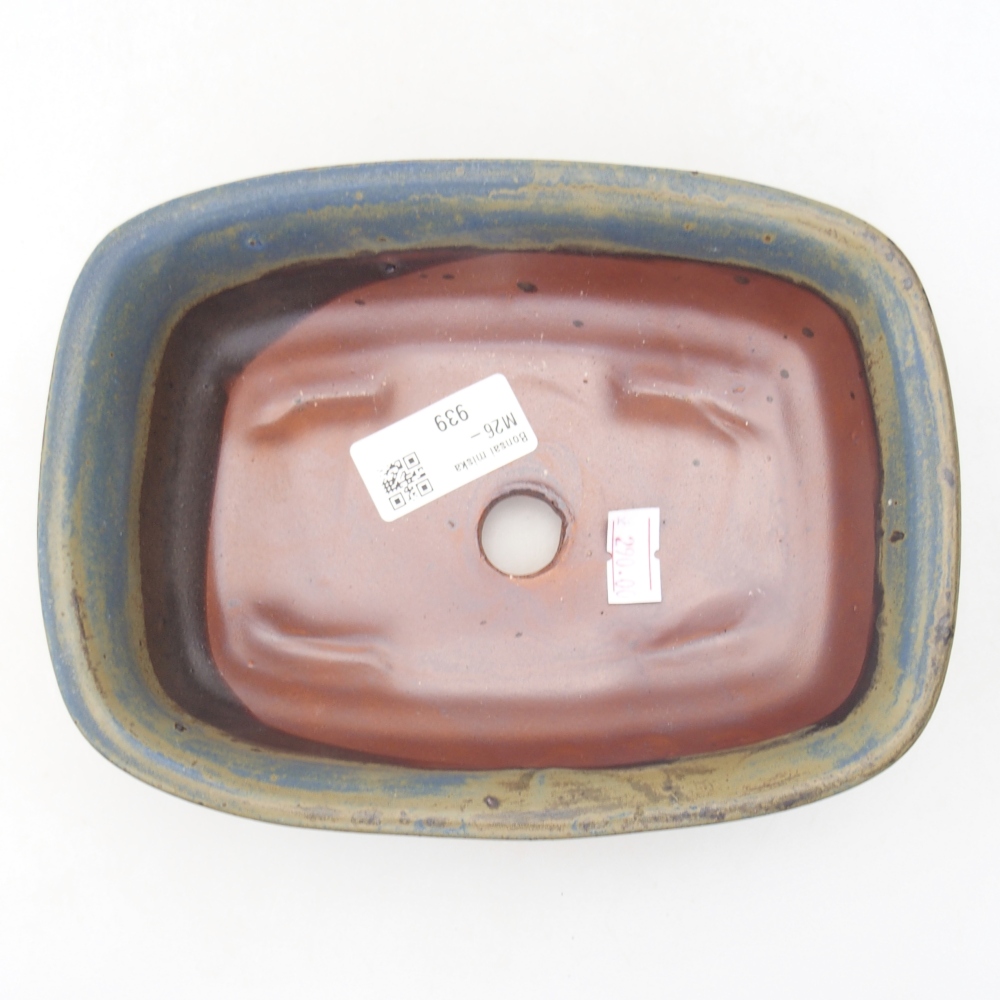 Bol à bonsaï en céramique 18,5 x 13,5 x 5 cm, couleur bleu