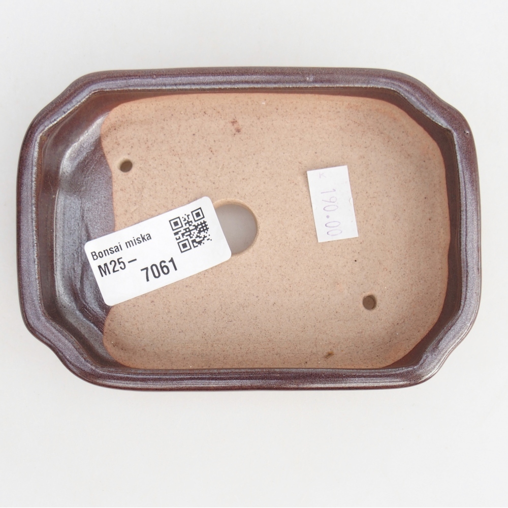 Bol à bonsaï en céramique 12,5 x 9 x 3 cm, brun