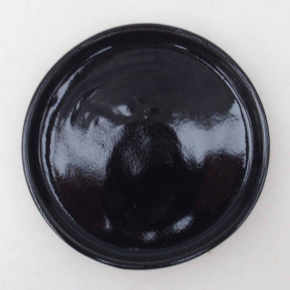 Console ronde pour bonsaïs D6-S - 10 x 10 x 1 cm - noir