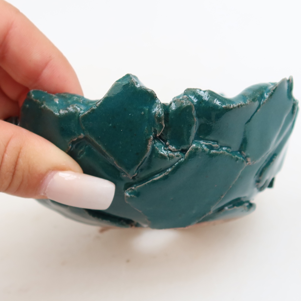 Coquille en céramique  10,5 x 10,5 x 6 cm , couleur verte