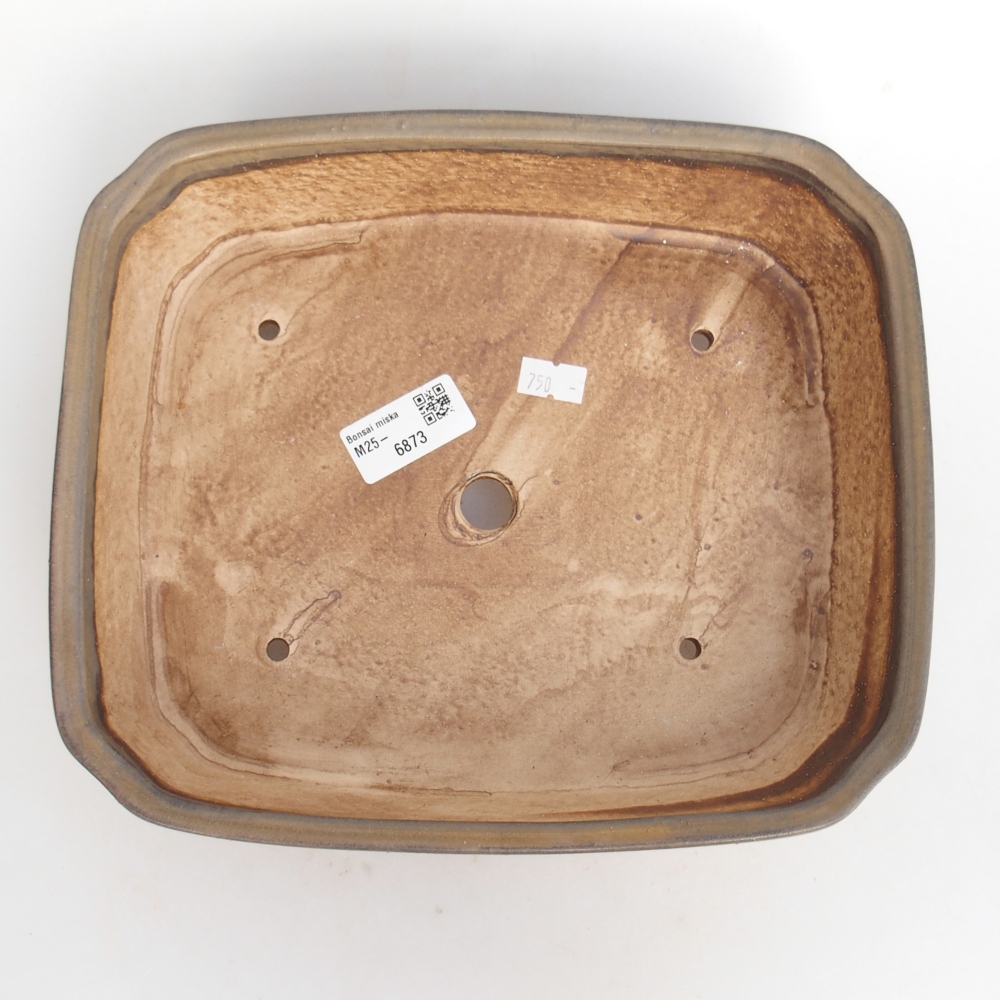 Bol à bonsaï en céramique 25 x 21,5 x 6,5 cm, brun