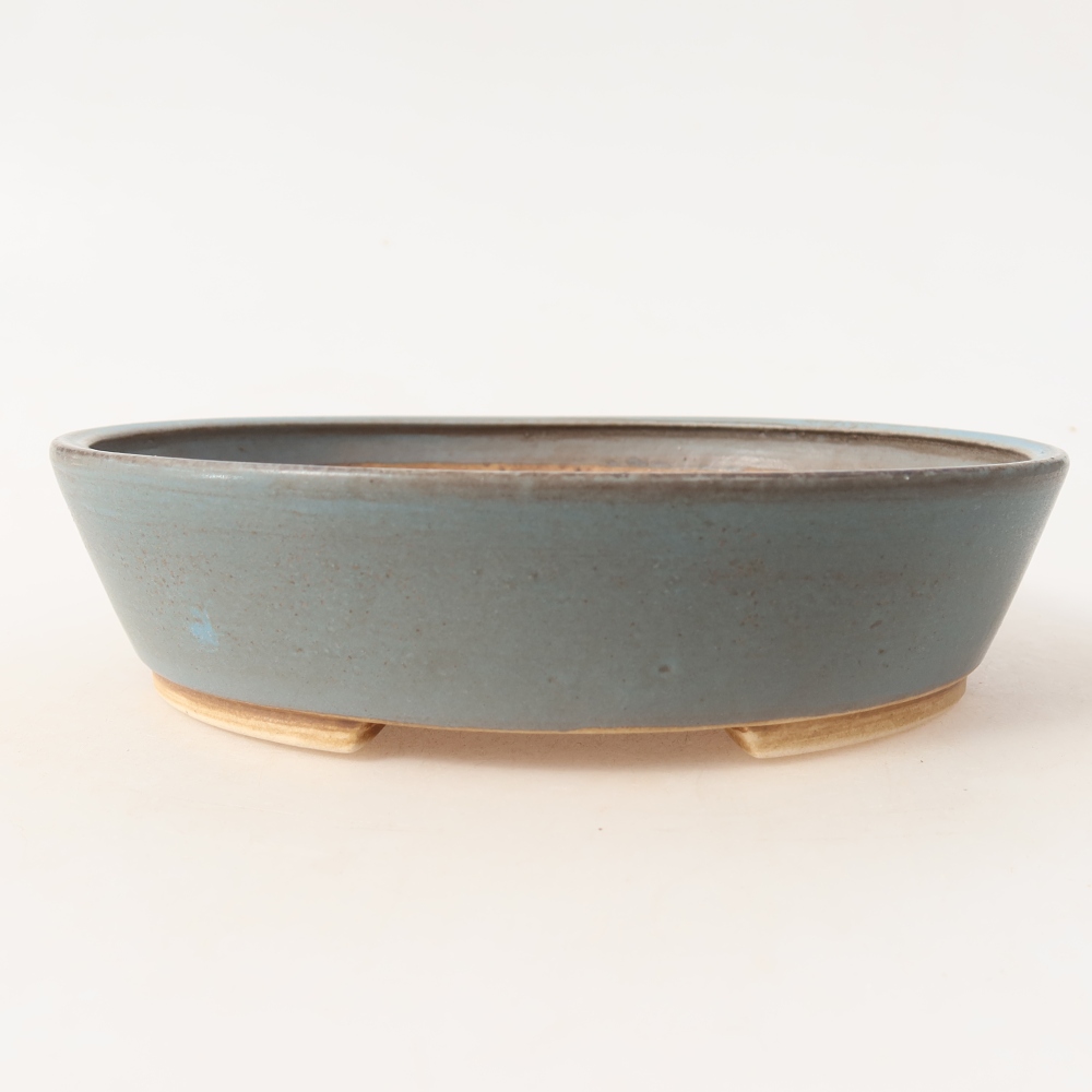 Bol à bonsaï en céramique 18,5 x 16,5 x 4,5 cm, couleur bleu