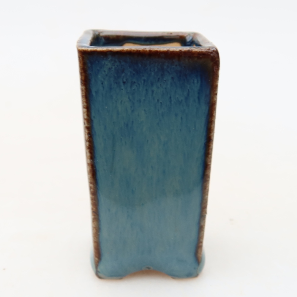 Pot à bonsaï en céramique 3 x 3 x 5,5 cm, couleur bleue