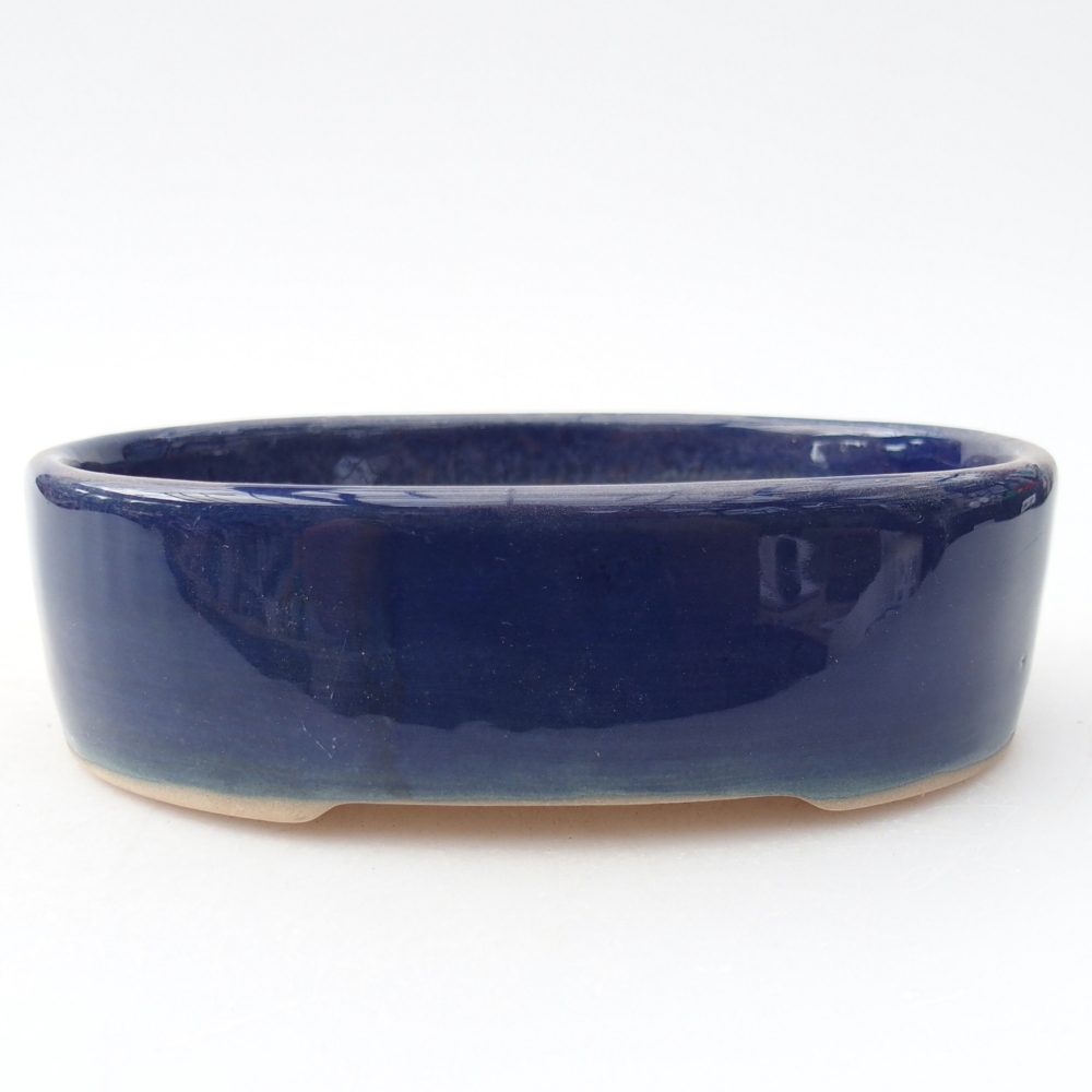Bol à bonsaï en céramique 12,5 x 10 x 3,5 cm, couleur bleu