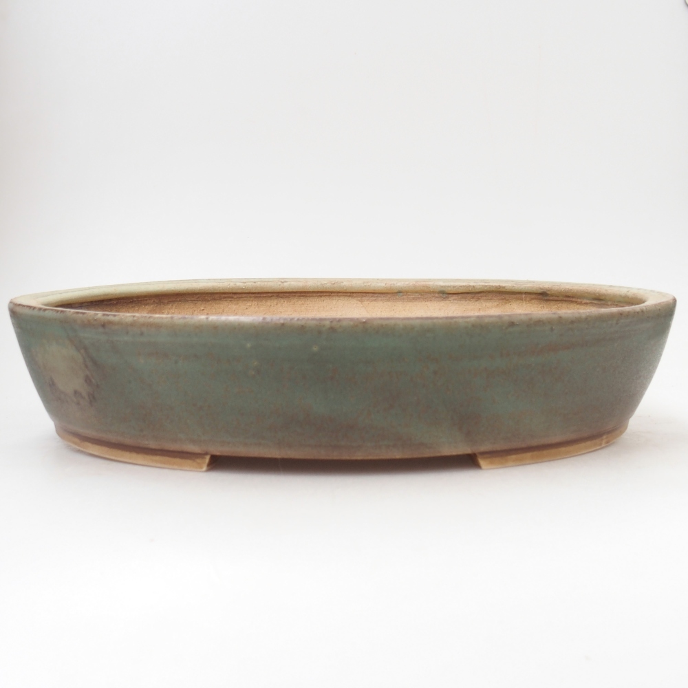 Bol à bonsaï en céramique 31,5 x 27,5 x 6 cm, vert