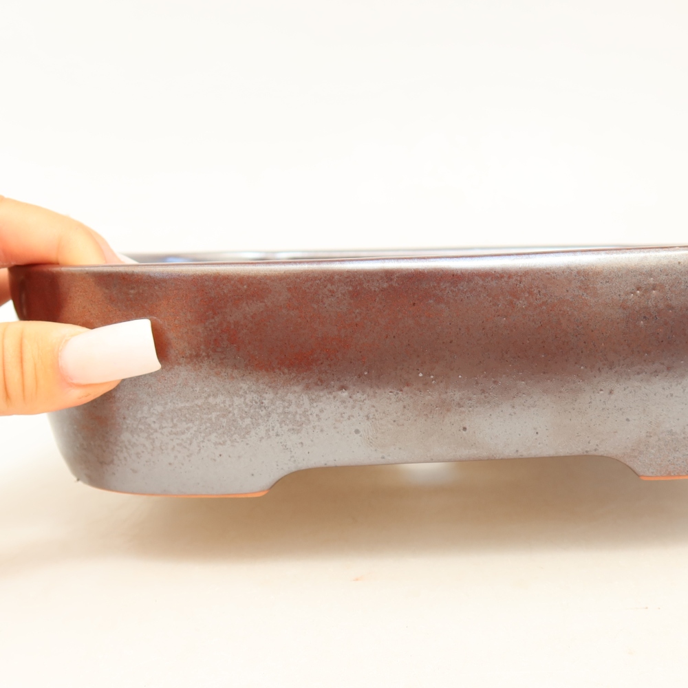 Bol à bonsaï en céramique 23 x 18 x 5,5 cm, bordeaux