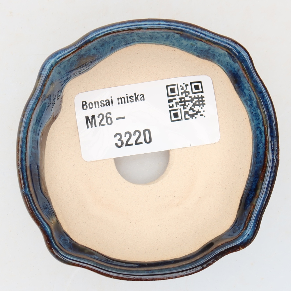 Pot à bonsaï en céramique 6,5 x 6,5 x 2,5 cm, couleur bleue
