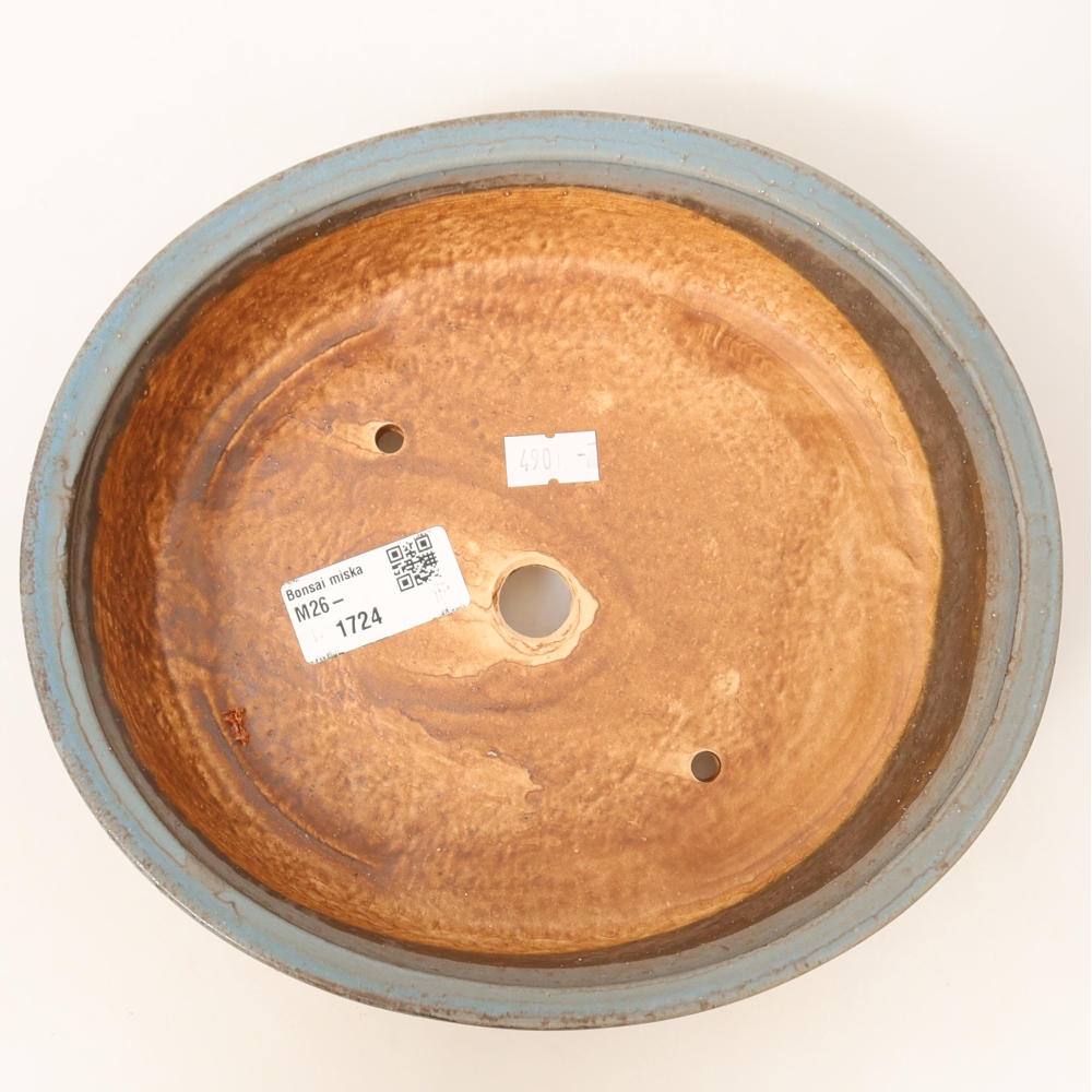 Bol à bonsaï en céramique 21 x 19 x 5 cm, couleur bleu