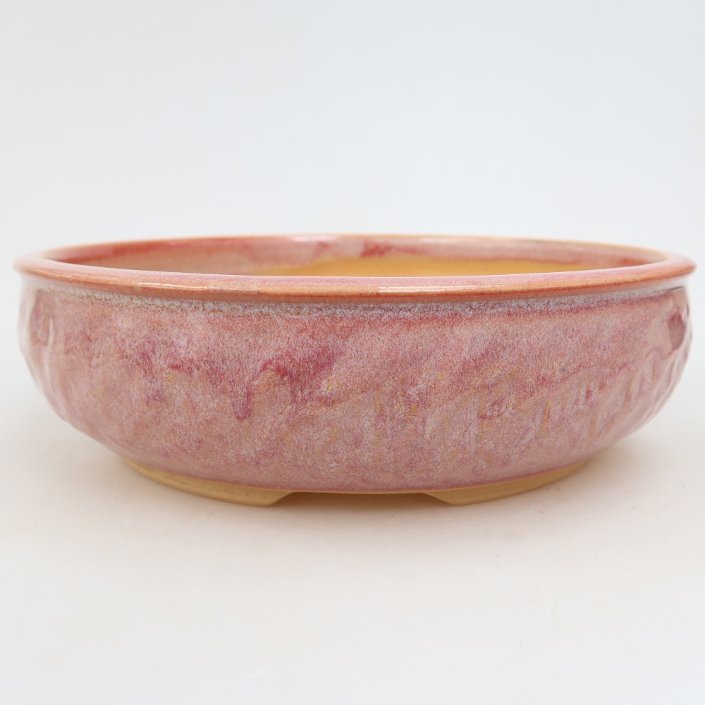 Bol à bonsaï en céramique 21,5 x 21,5 x 6 cm, rose