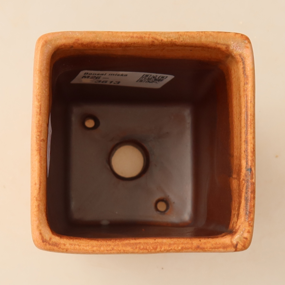 Pot à bonsaï en céramique 7,5 x 7,5 x 10 cm, couleur rose