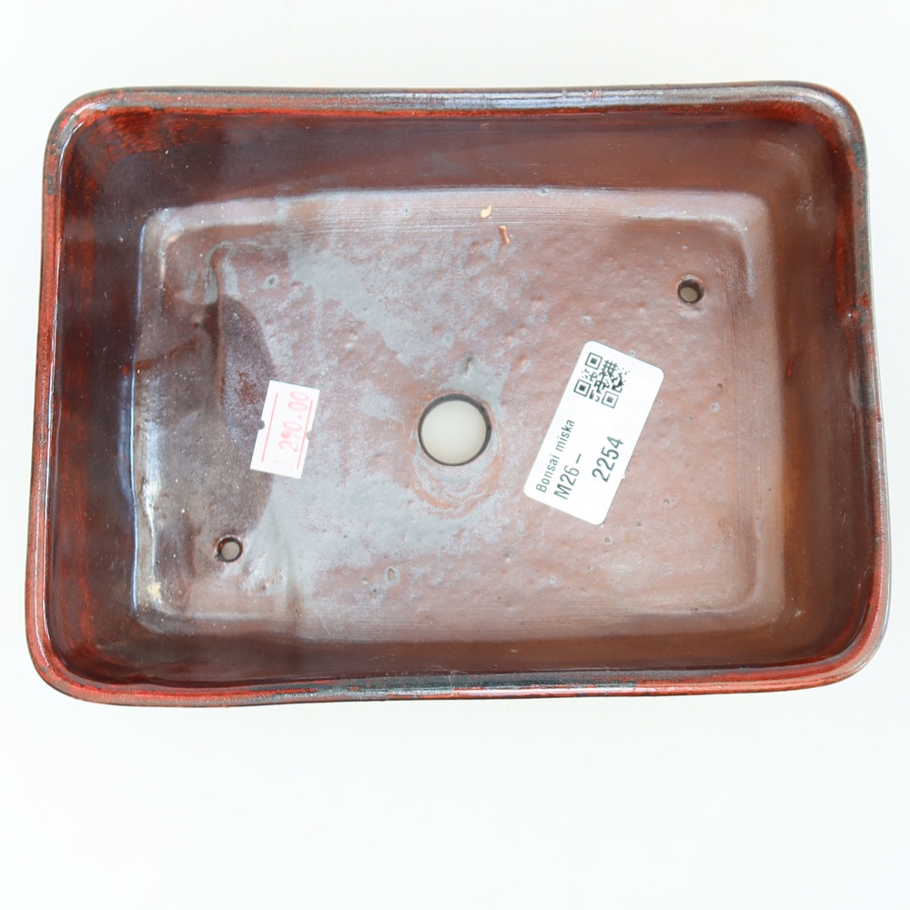 Pot à bonsaï en céramique 18 x 13 x 5 cm, couleur rouge